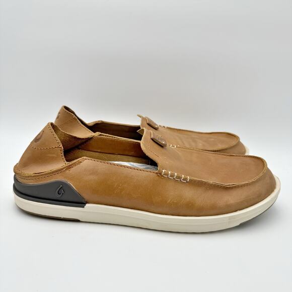 Olukai Mens Kakaha Loafers US 11 EU 44 Brown Leather EUC main image 3